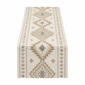 Runner da Tavolo Beige con Motivi Geometrici