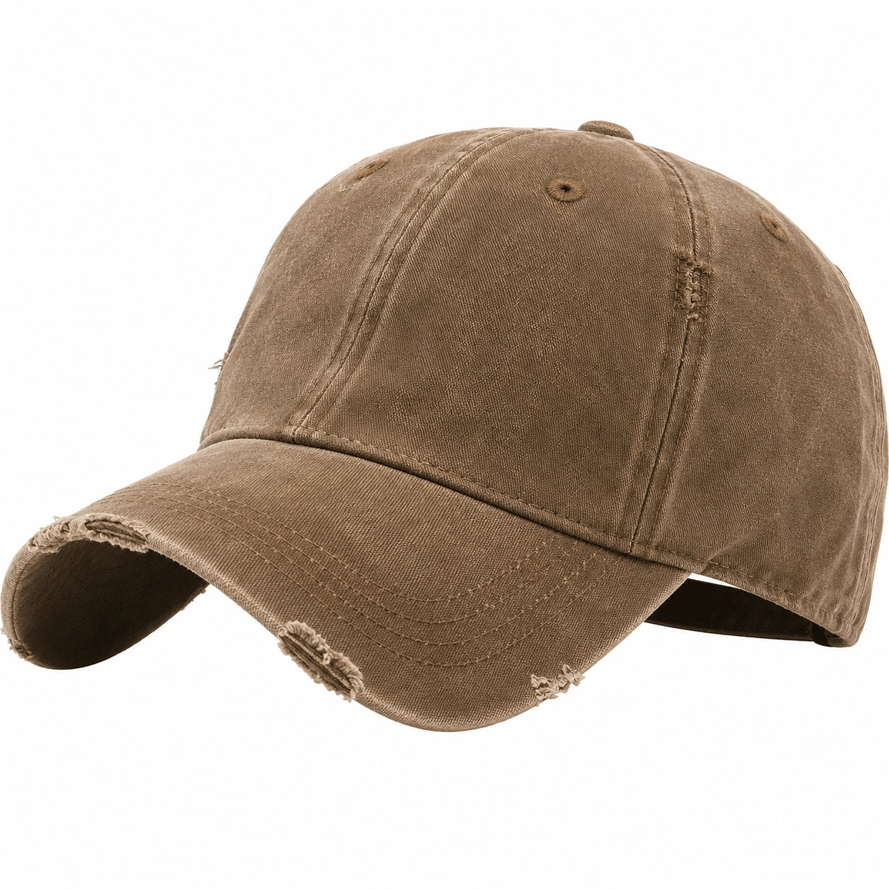 Cappello da Baseball Marrone Distressed Regolabile