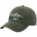 Cappello da Baseball Ricamato Montagna Verde Oliva