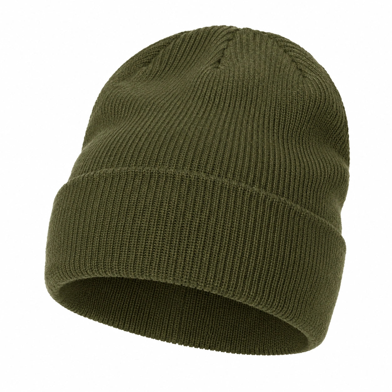 Berretto lavorato a maglia verde oliva