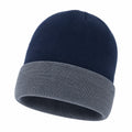 Cappello Invernale a Coste Blu e Grigio