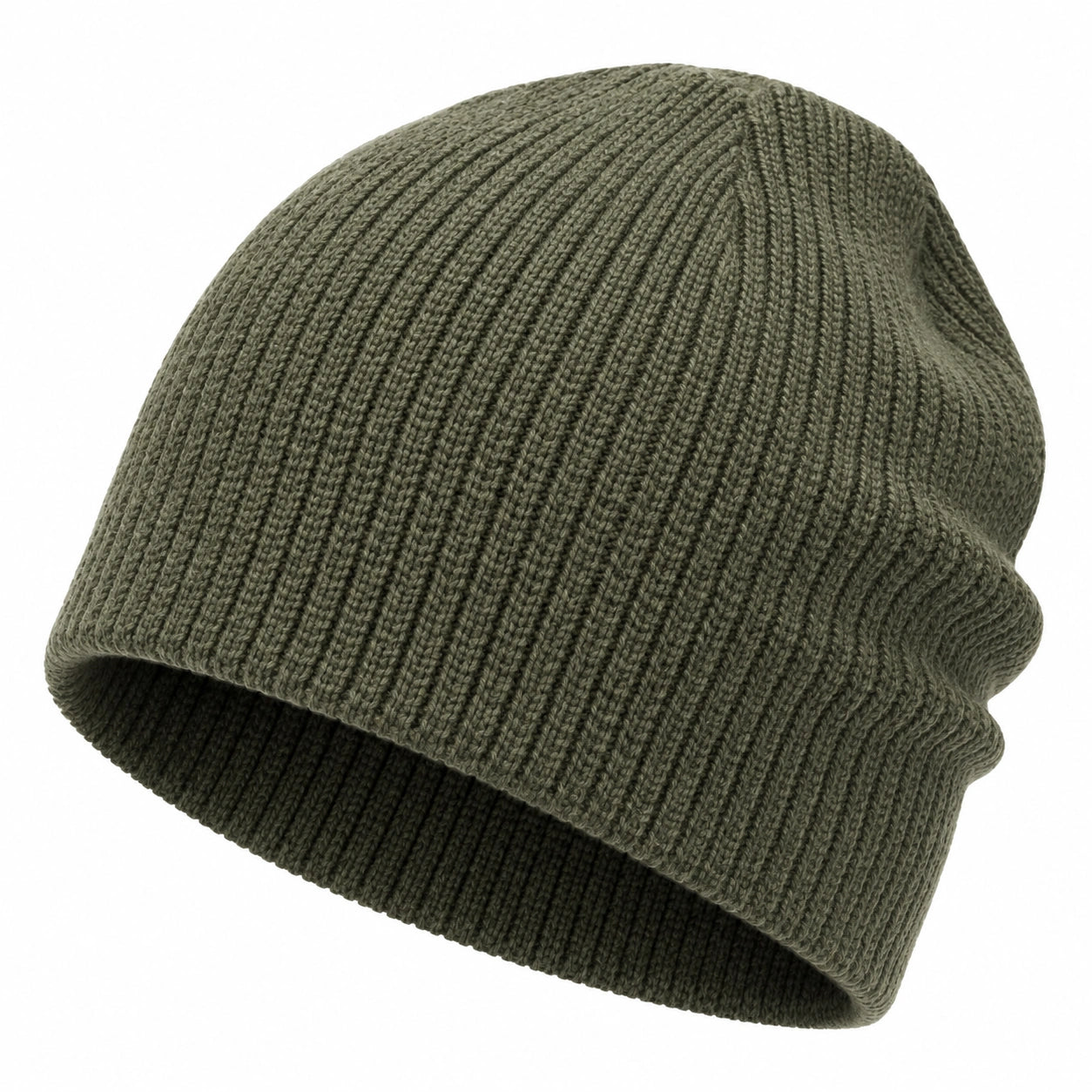Berretto a Coste Verde Oliva Unisex