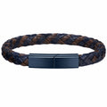Bracciale intrecciato blu e marrone con chiusura magnetica
