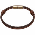 Bracciale intrecciato marrone con chiusura magnetica