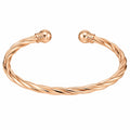 Bracciale Aperto Intrecciato Oro Rosa Elegante