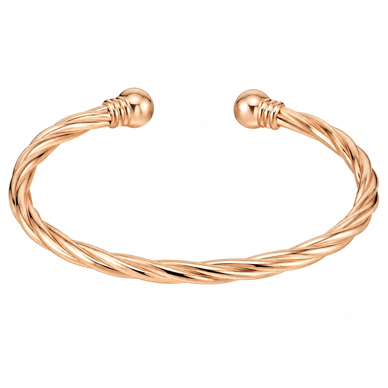 Bracciale Aperto Intrecciato Oro Rosa Elegante