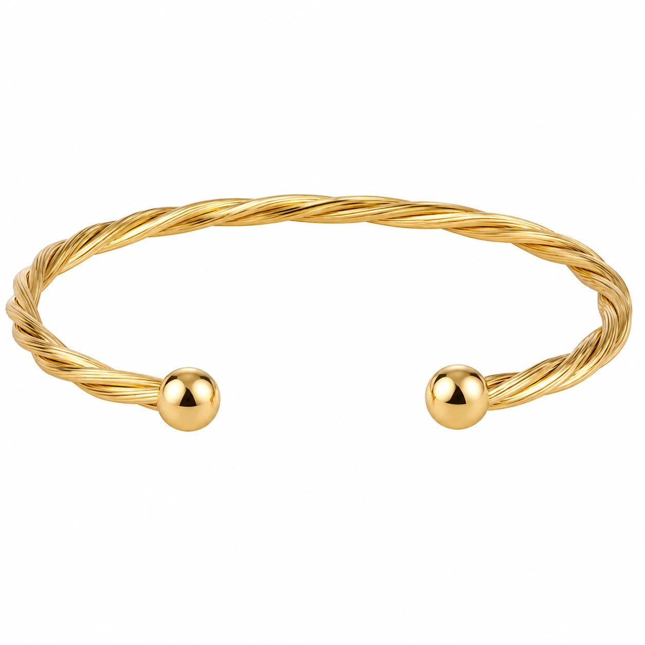 Bracciale a Spirale Aperto in Oro Lucido