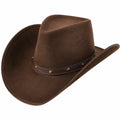 Cappello da Cowboy Marrone con Fascia Decorativa