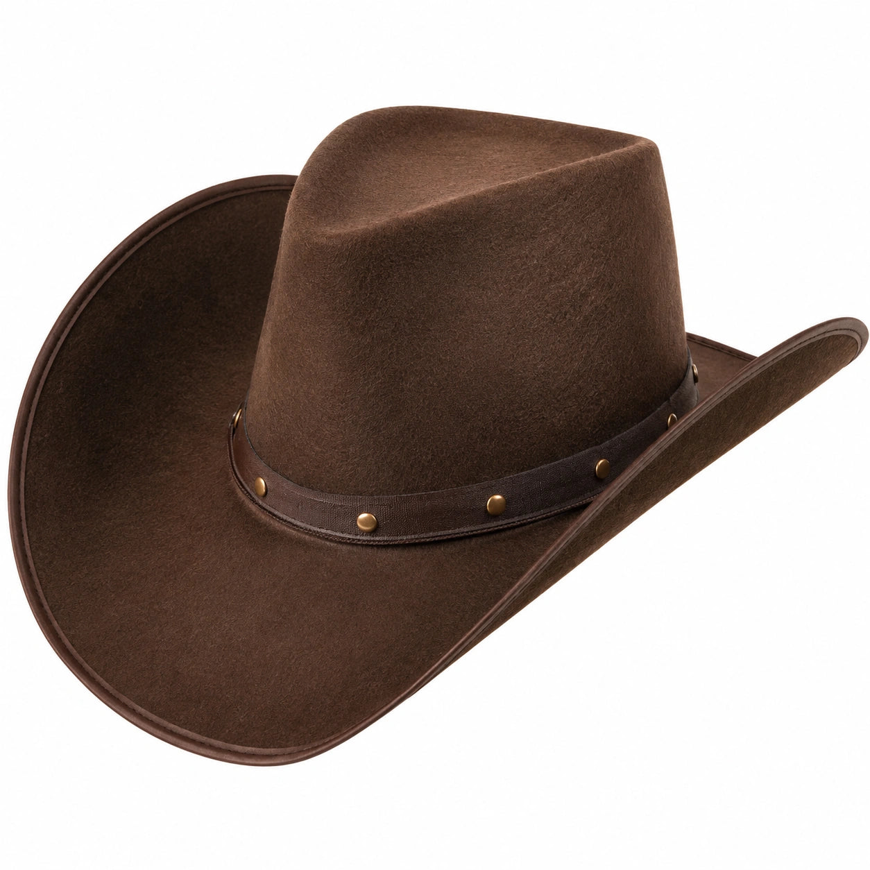 Cappello da Cowboy Marrone con Fascia Decorativa