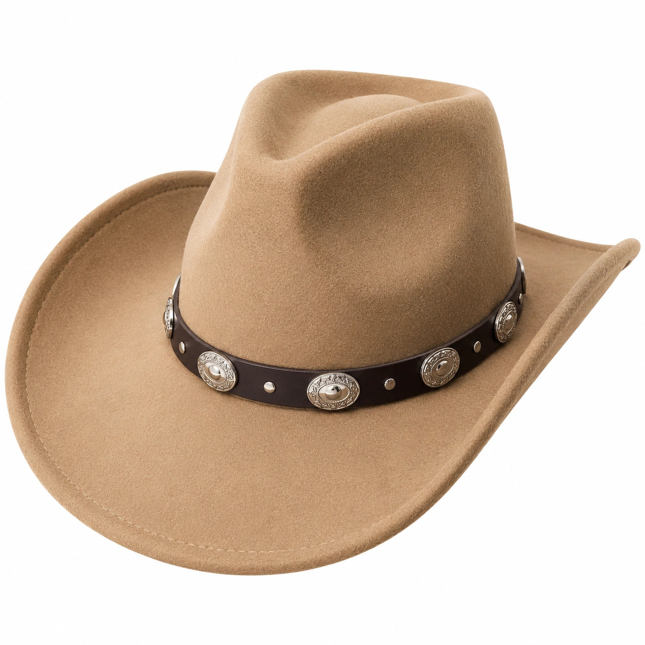 Cappello Cowboy Marrone con Cinturino Decorativo