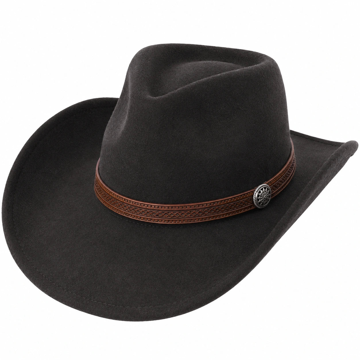 Cappello da Cowboy in Feltro Nero