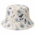 Cappello da pescatore floreale blu beige
