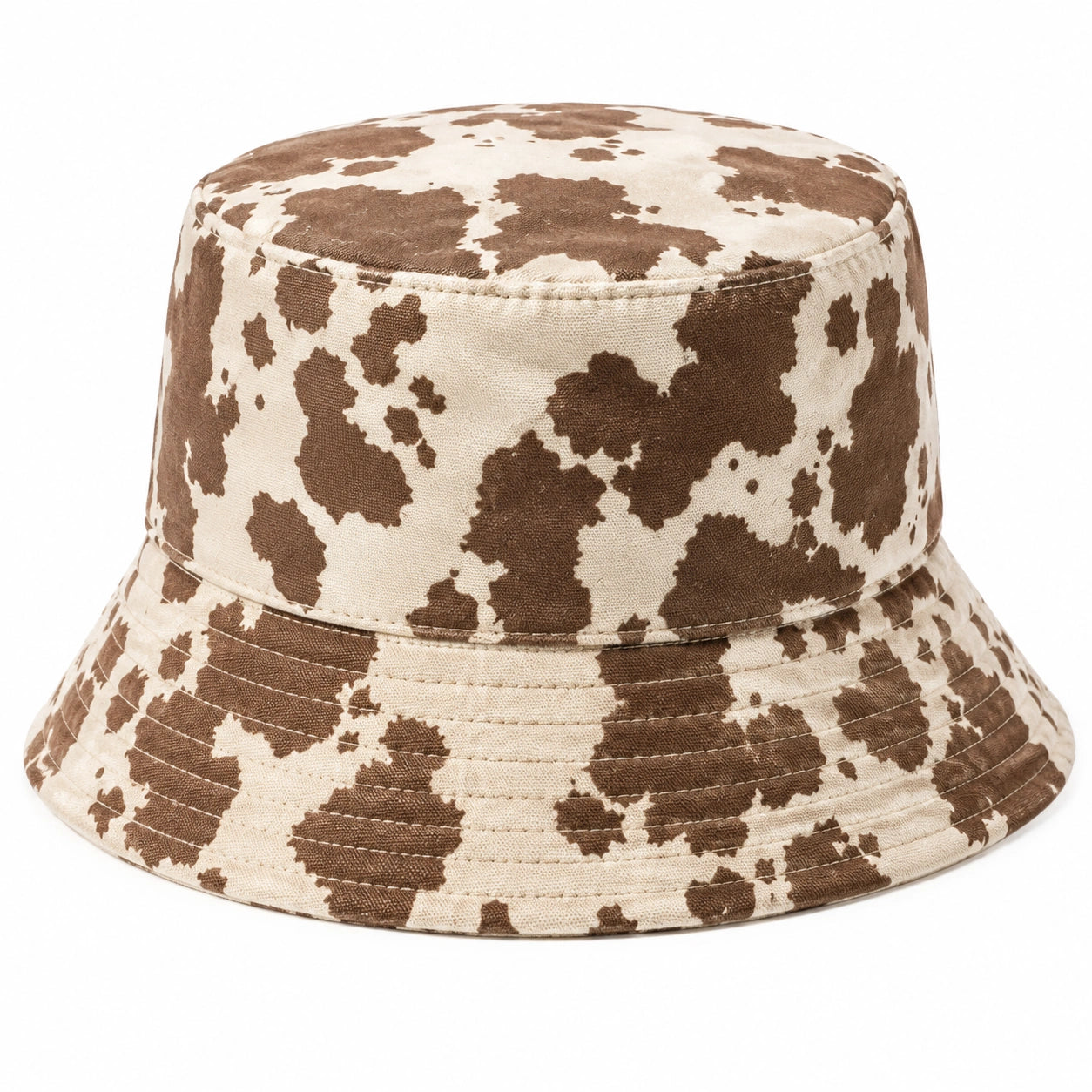 Cappello Bucket Stampa Maculata Marrone e Beige