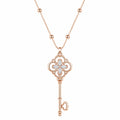 Collana con pendente chiave in oro rosa e cristalli