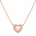 Collana Cuore con Pendente in Cristalli e Oro Rosa Brillante