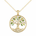 Collana Albero della Vita con Pendente in Oro e Verde