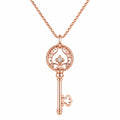 Collana Chiave Vintage in Oro Rosa con Pendente Intricato