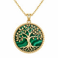 Collana Albero della Vita in Oro e Verde con Ciondolo